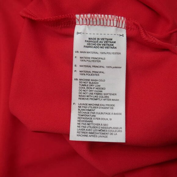 Adidas Men's 3 Stripe Golf Polo Shirt UPF 50+ Performance Mesh Size 2XL Red/Gray - Picture 3 of 5